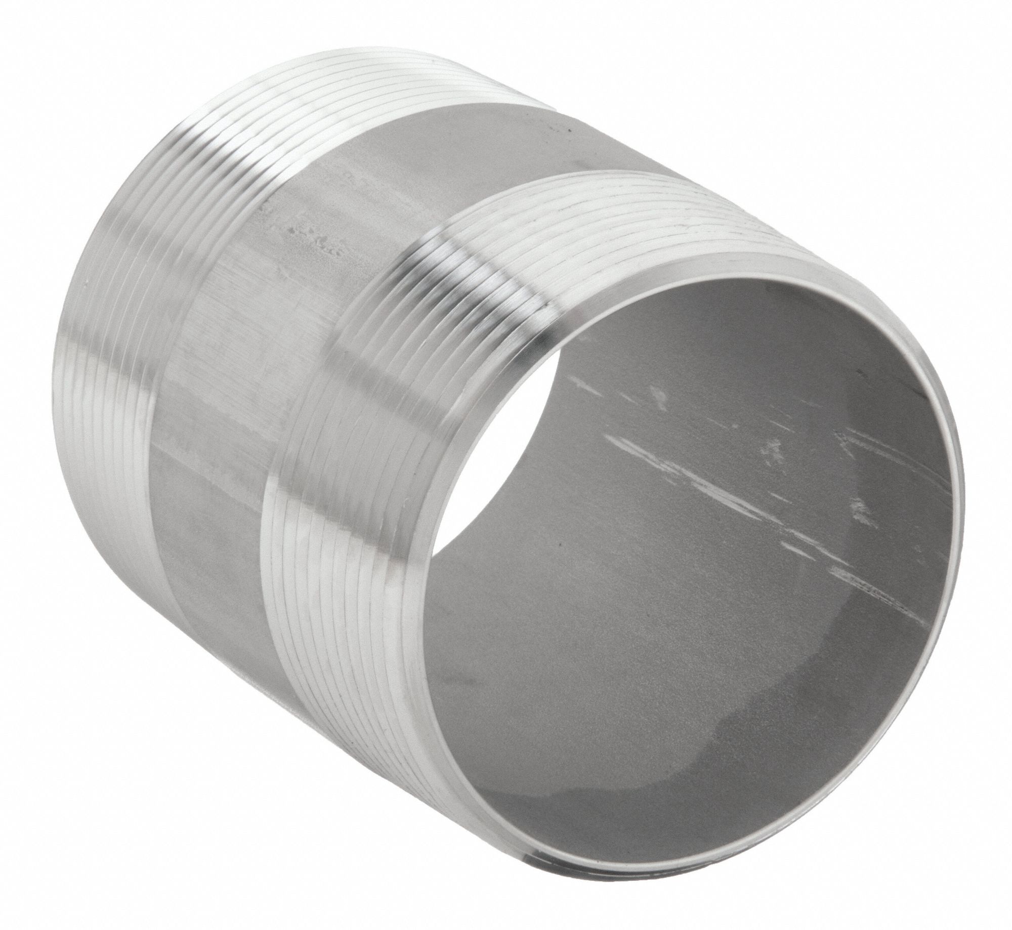 NIPPLE: 316 STAINLESS STEEL, 4 IN NOMINAL PIPE SIZE, 5 IN L, BOTH ENDS THREADED, WELDED
