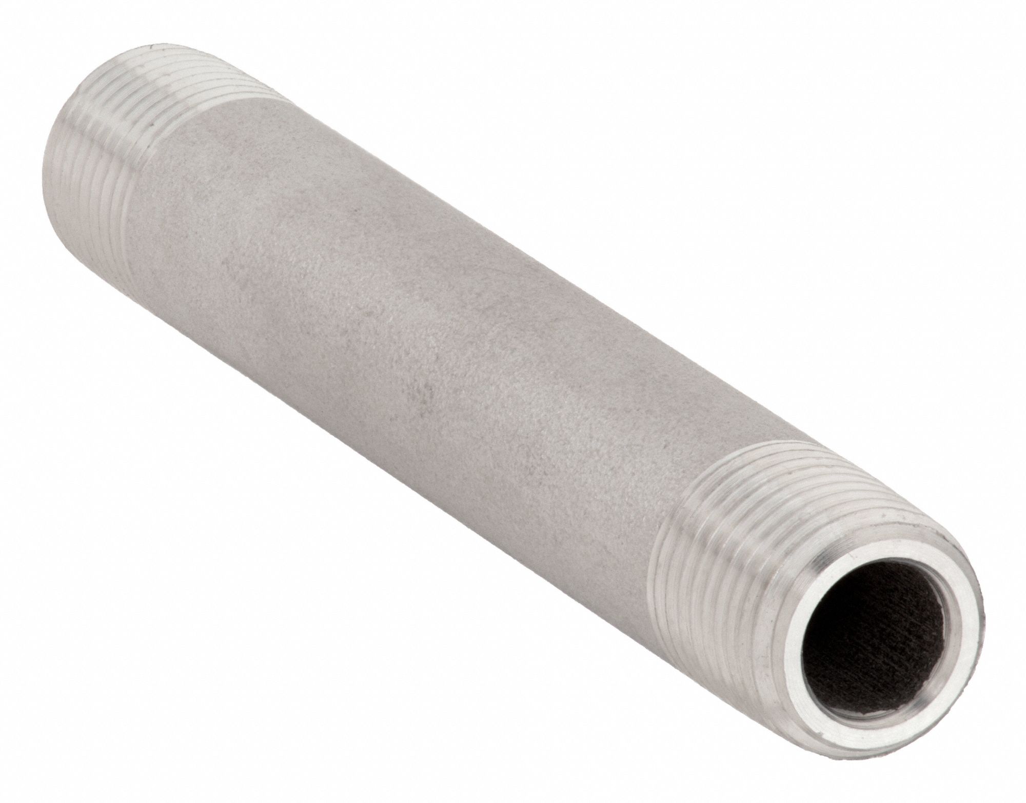 Nipple: 316 Stainless Steel, 1/8 in Nominal Pipe Size, 1 1/2 in Overall Lg, Threaded on Both Ends