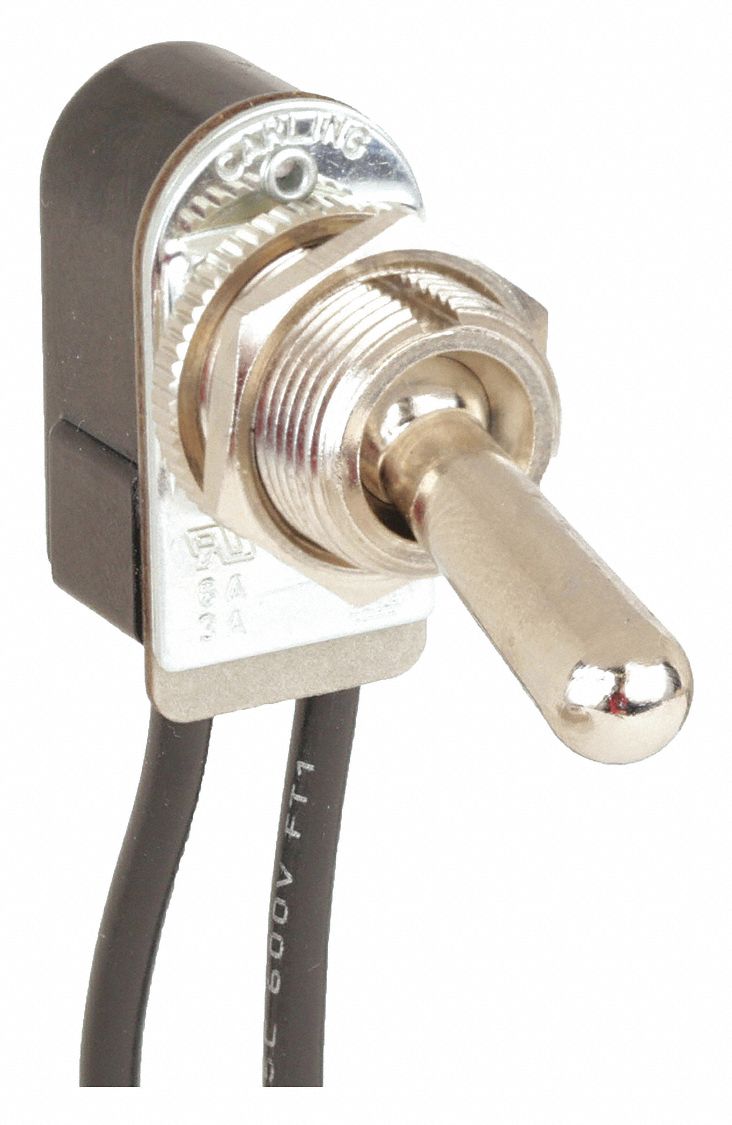 TOGGLE SWITCH, 3 POSITION, 2 CONNECTIONS, SPST, WIRE LEADS CONNECTION