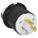 LOCKING PLUG, L7-20P, 277V AC, 20 A, 2 POLES, BLACK/WHITE, SCREW TERMINALS