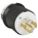 LOCKING PLUG, L21-30P, 120/208V AC, 30 A, 4 POLES, BLACK/WHITE, SCREW TERMINALS, L21-30