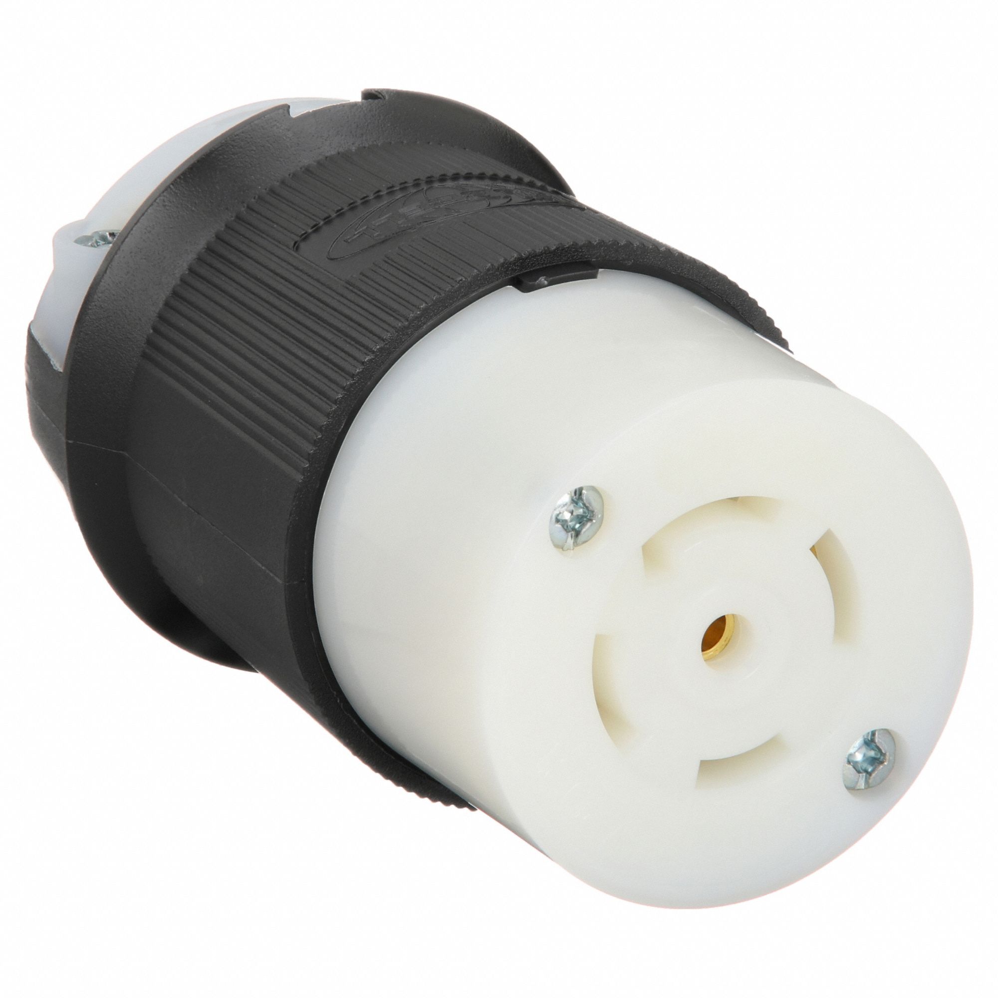 LOCKING CONNECTOR, L21-30R, 30 A, 120/208V AC, 4 POLES, BLACK/WHITE, SCREW TERMINALS, L21-30