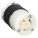 LOCKING CONNECTOR, L7-15R, 15 A, 277V AC, 2 POLES, BLACK/WHITE, SCREW TERMINALS