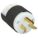 STRAIGHT BLADE PLUG, 6-20P, 20 A, 250V AC, BLACK/WHITE, 2 POLES