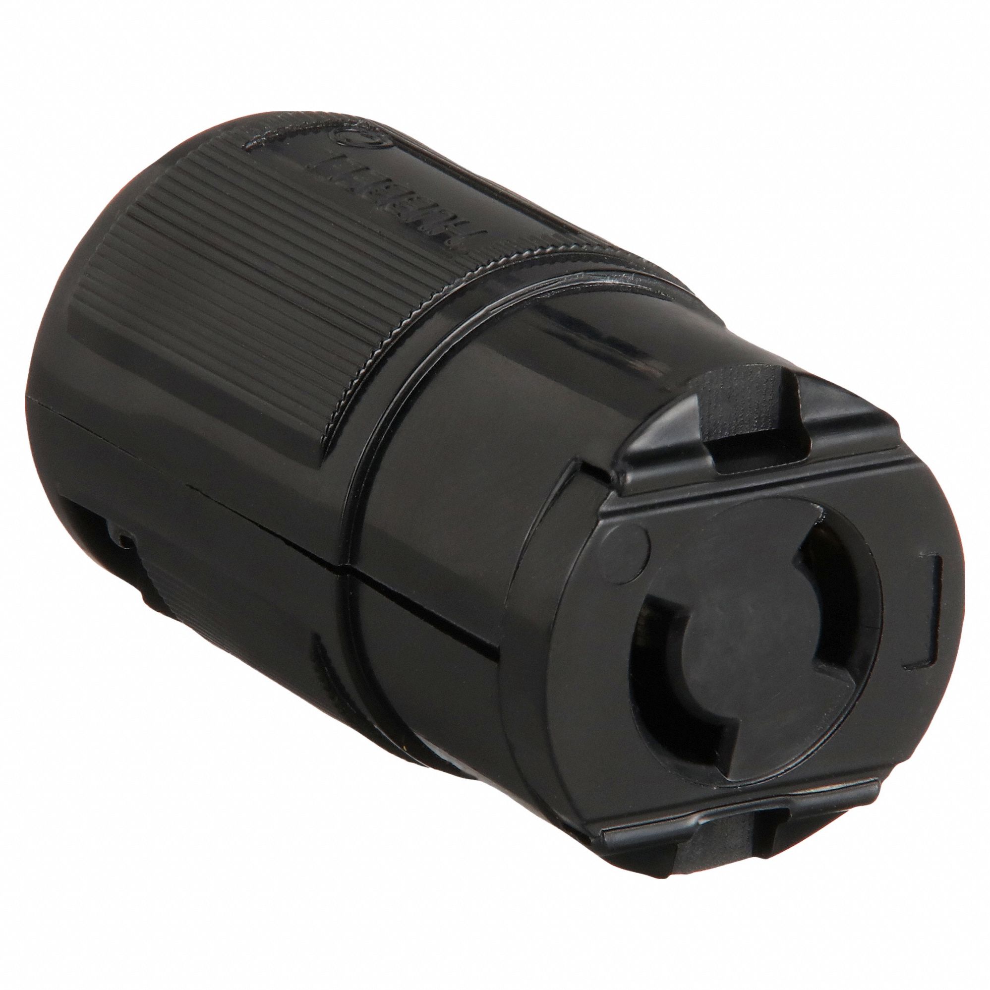 MIDGET LOCKING CONNECTOR, ML1-15R, 15 A, 125V AC, 2 POLES, BLACK, SCREW TERMINALS