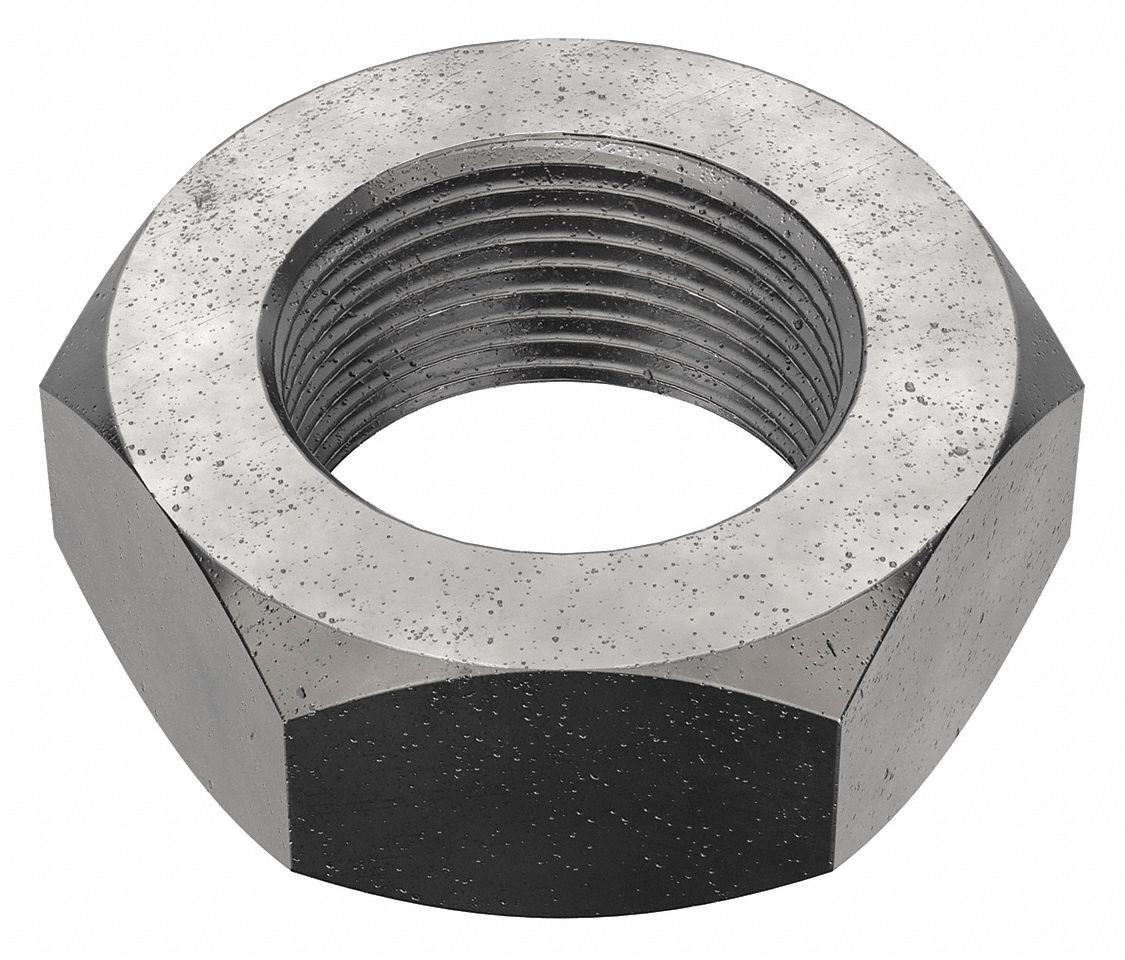 Jam Nut: Jam Hex, 1 3/8"-12 Thread, 2 1/16 in Hex Wd, 13/16 in Hex Ht, Steel, Not Graded, 5 PK