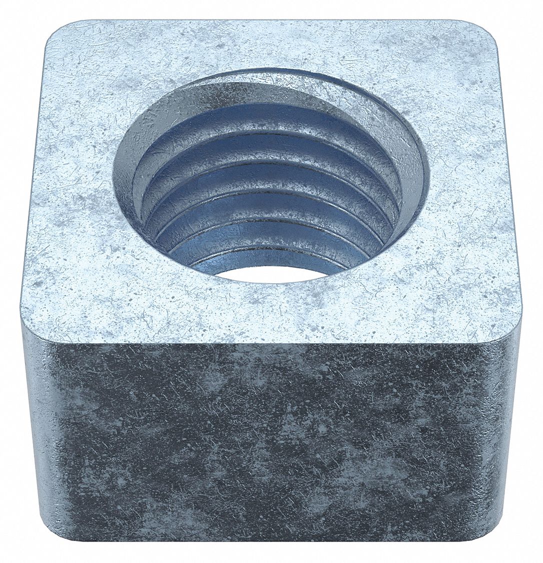 Square Nut: 3/4"-10 Thread Size, Steel, Not Graded, Zinc-Plated, 11/16 in Ht, 1 1/8 in Wd, 20 PK