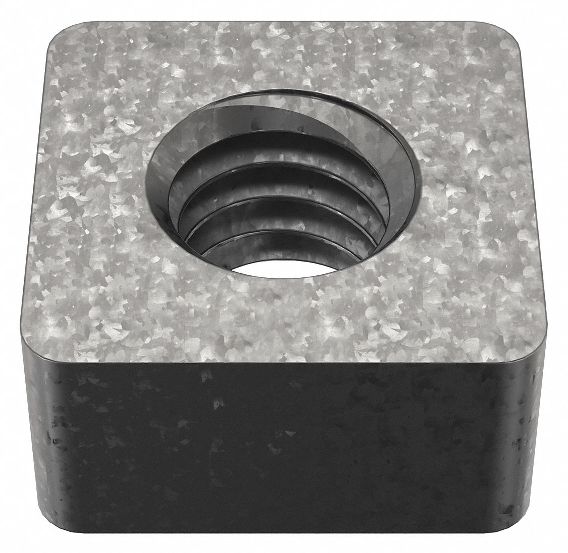 Square Nut: 5/16"-18 Thread Size, Steel, Not Graded, Hot-Dipped Galvanized, 9/32 in Ht, 100 PK