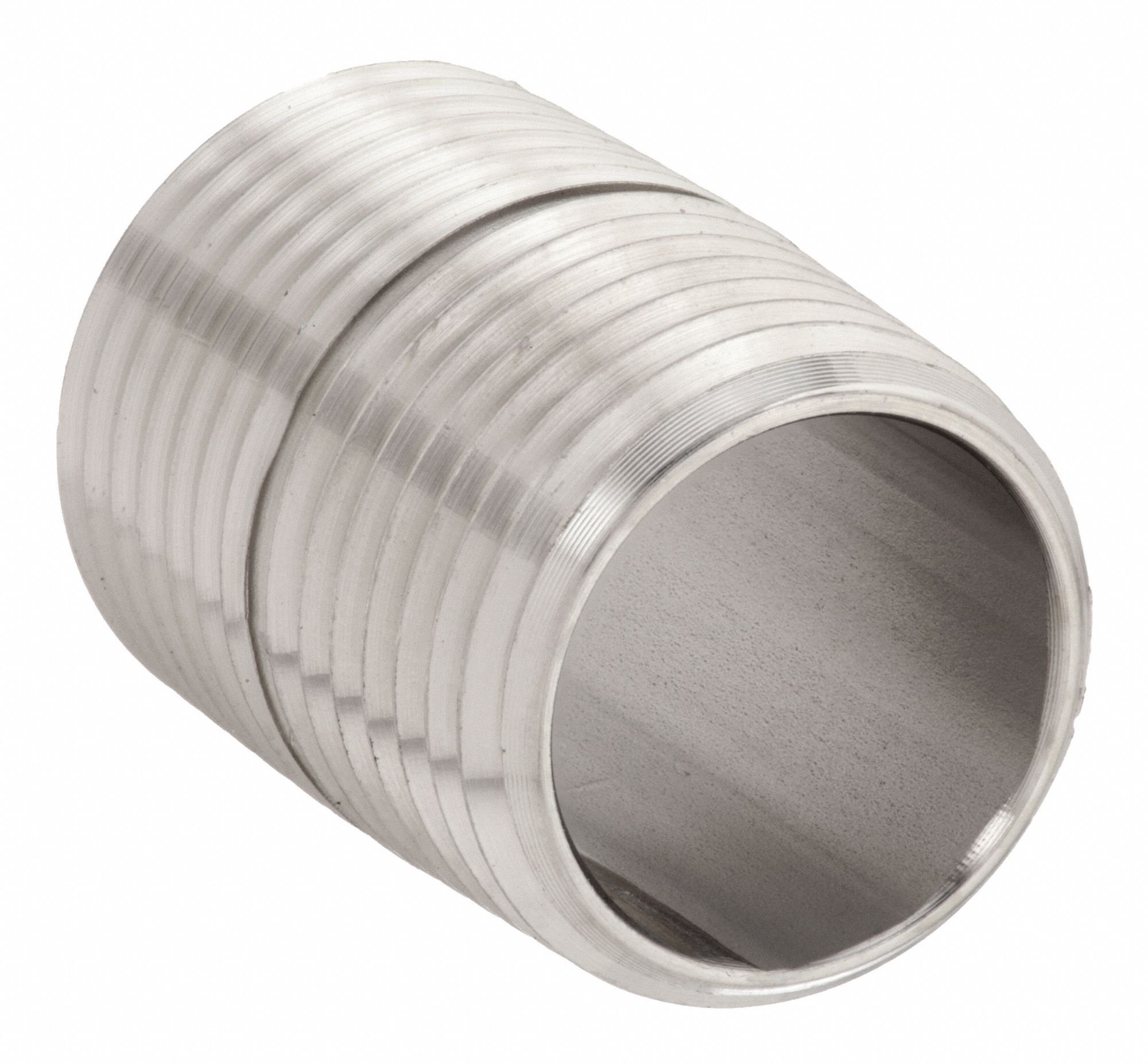 NIPPLE: 316 STAINLESS STEEL, ½ IN NOMINAL PIPE SIZE, 1⅛ IN L, FULLY THREADED, WELDED