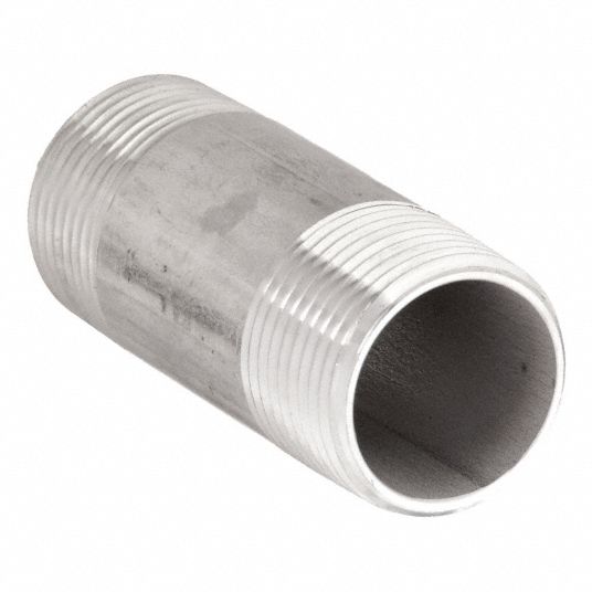 316 Stainless Steel, 1 In Nominal Pipe Size, Nipple - 1xaf2