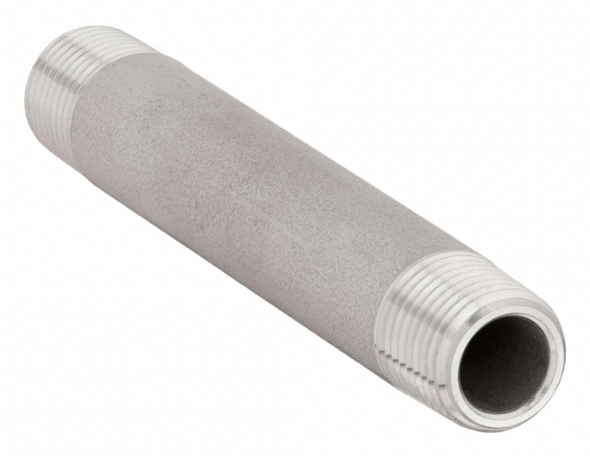 Nipple: 304 Stainless Steel, 1/8 in Nominal Pipe Size, 1 1/2 in Overall Lg, Threaded on Both Ends