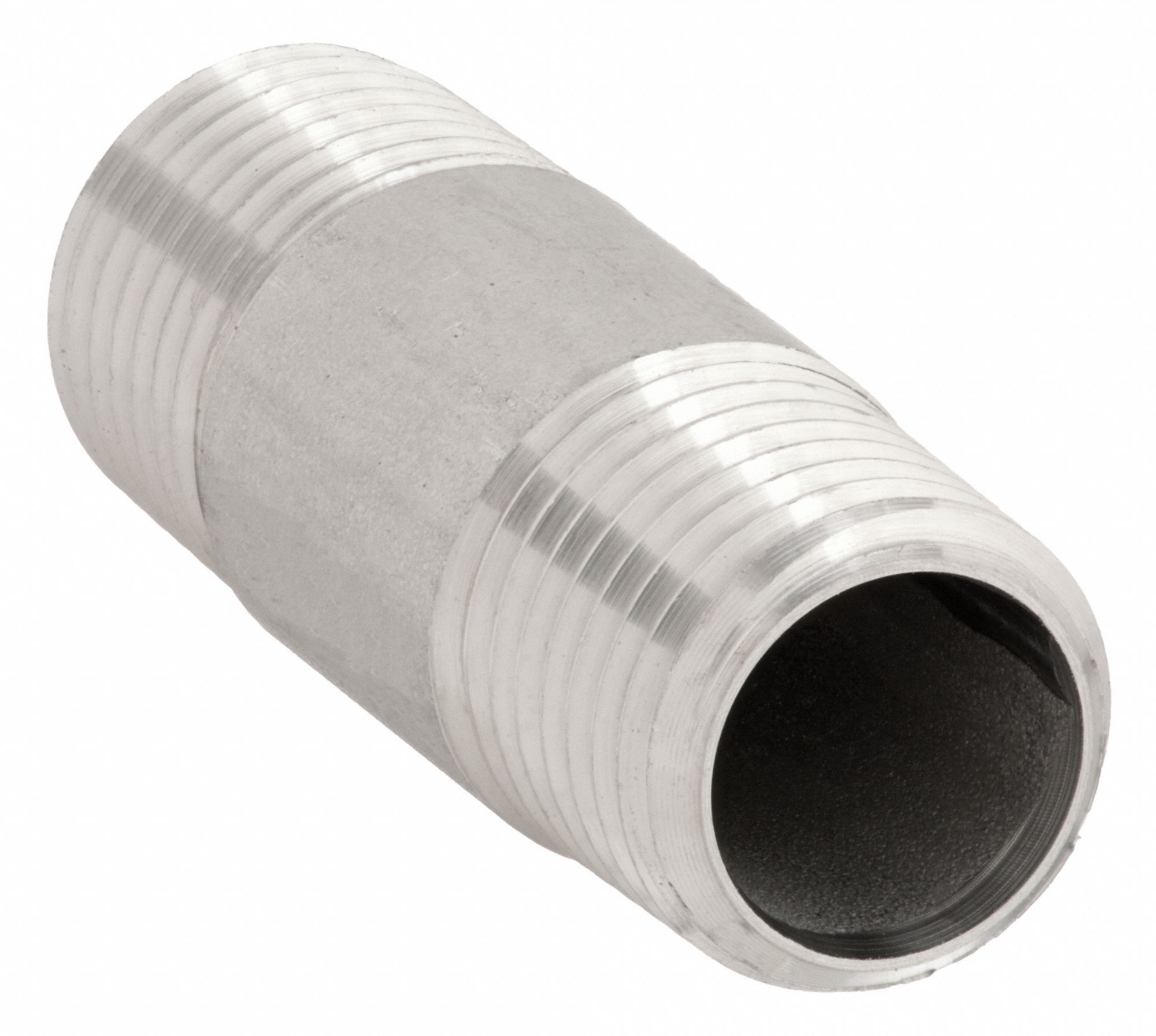 304 SS Hex Hose Nipple - 2 ID Hose Barb x 2 Male NPT