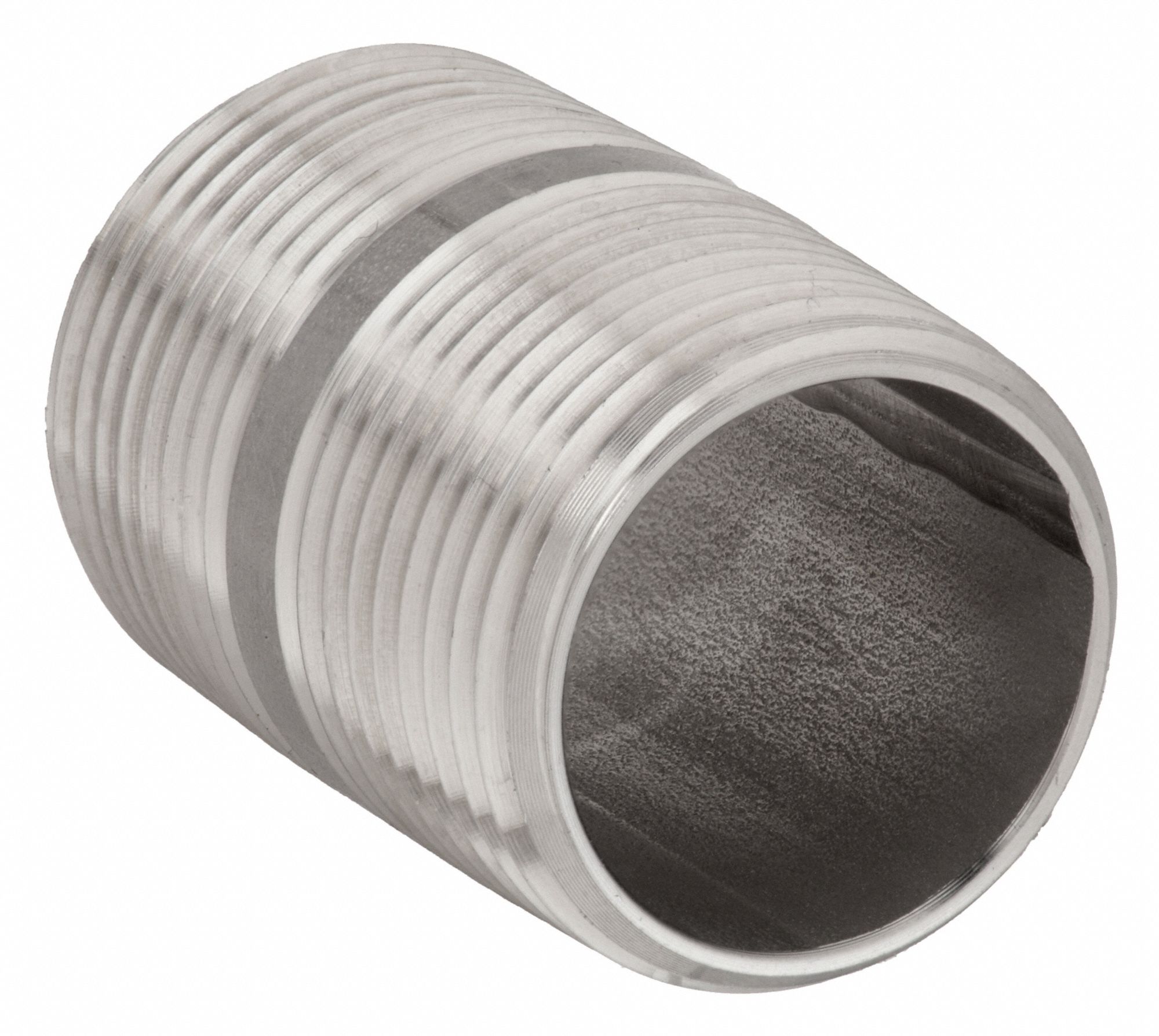 NIPPLE: 304 STAINLESS STEEL, ¾ IN NOMINAL PIPE SIZE, 2 IN L, BOTH ENDS THREADED, NPT