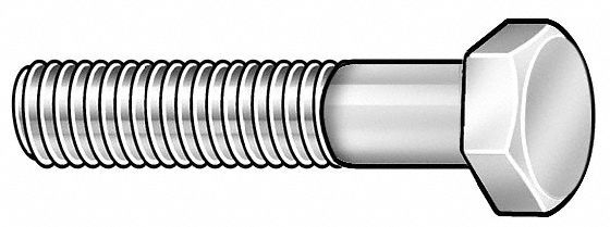 Stainless Steel, Plain, Hex Head Cap Screw - 1XY56|1XY56 - Grainger