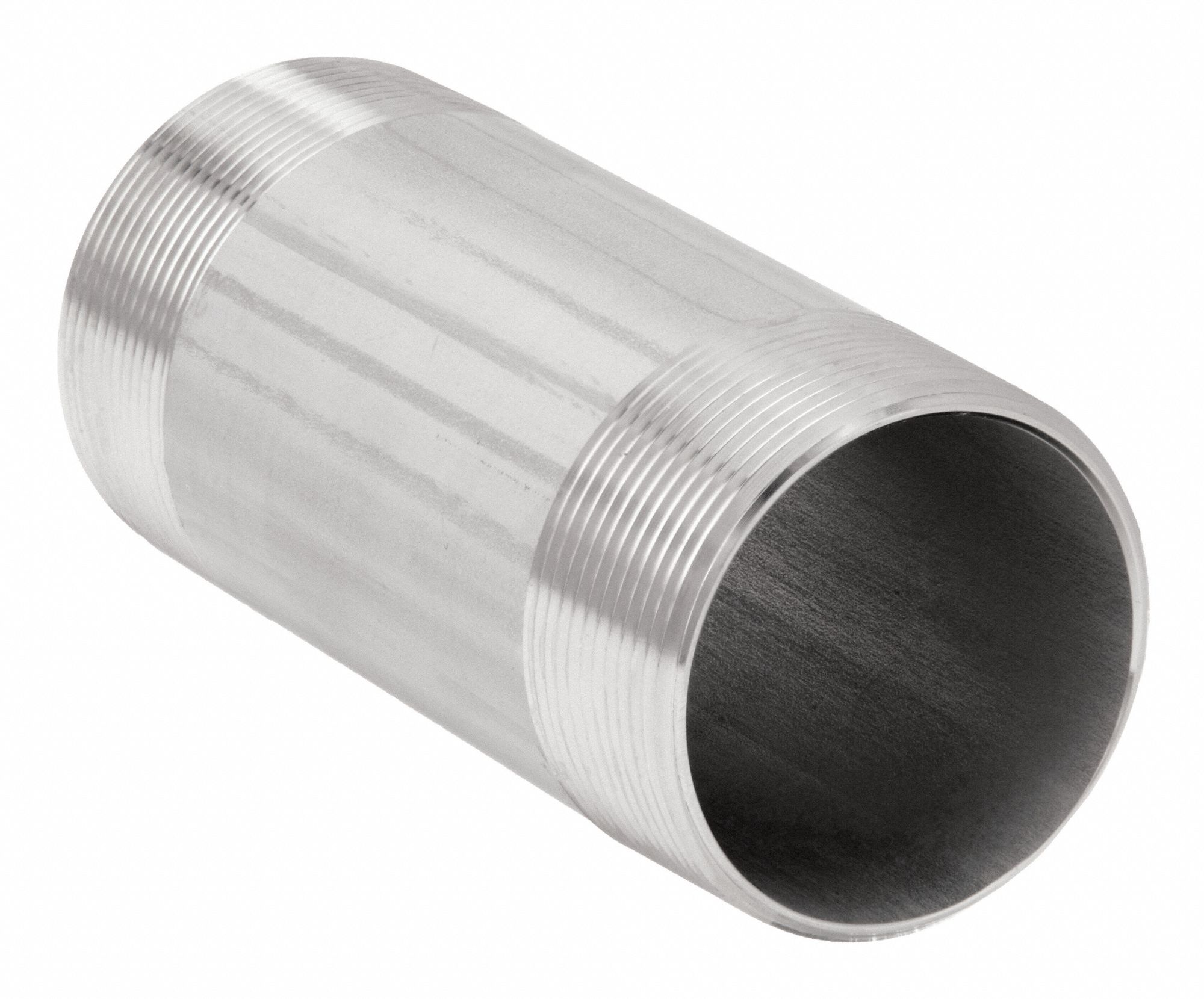 Nipple: 304 Stainless Steel, 1 1/2 in Nominal Pipe Size, 3 1/2 in Overall Lg, Threaded on Both Ends