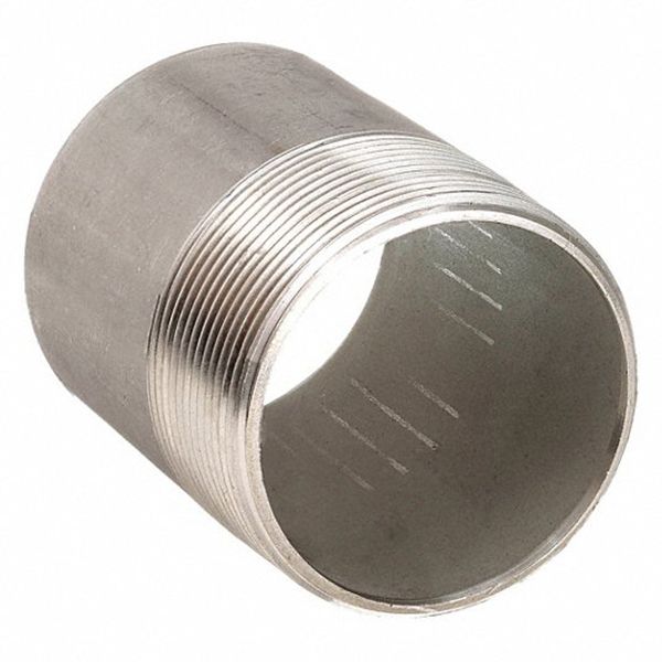 Nipple: 304 Stainless Steel, 1/8 in Nominal Pipe Size, 4 in Overall Lg, Threaded on One End
