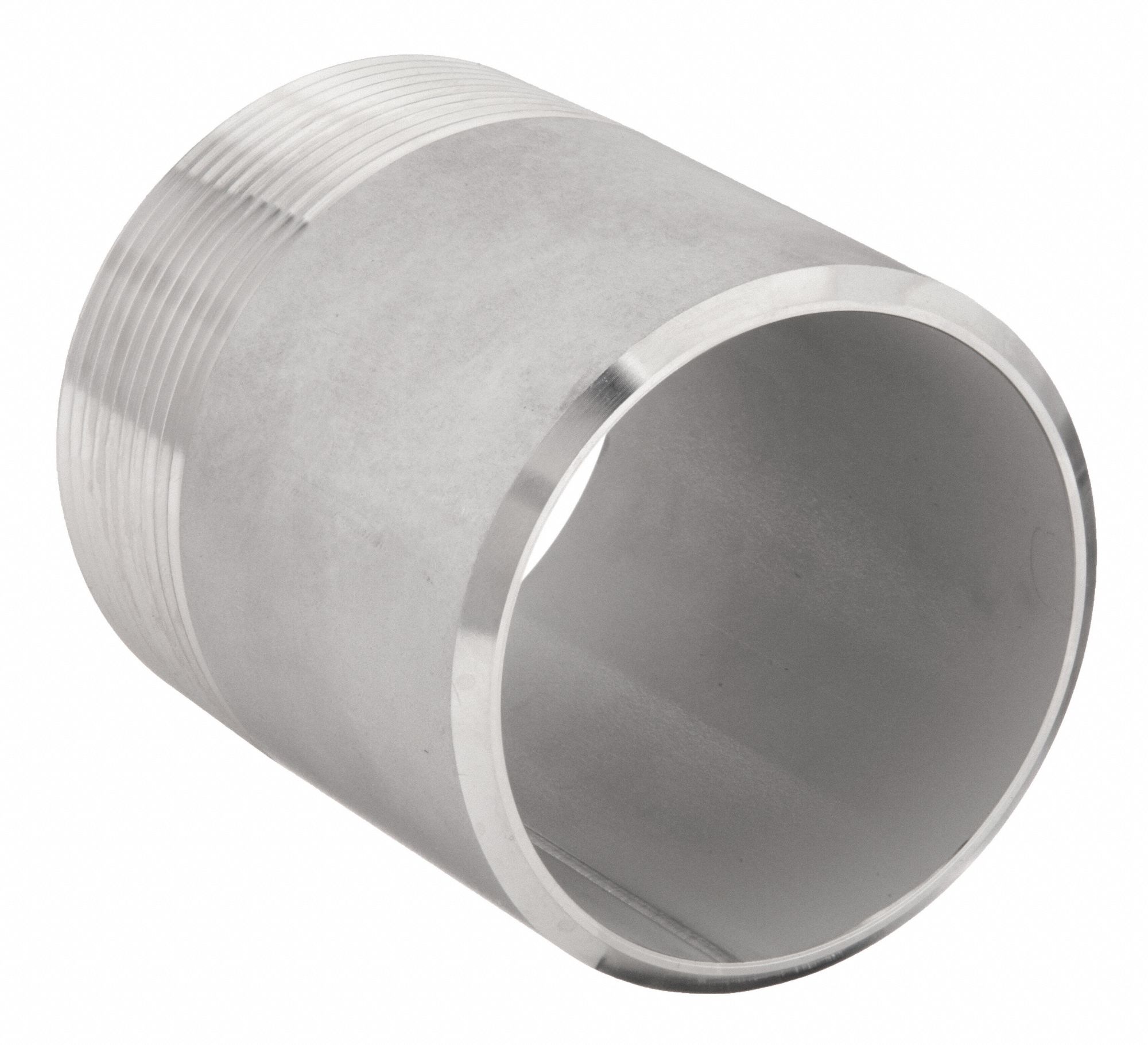 Nipple: 304 Stainless Steel, 3 in Nominal Pipe Size, 4 in Overall Lg, Threaded on One End, Male NPT
