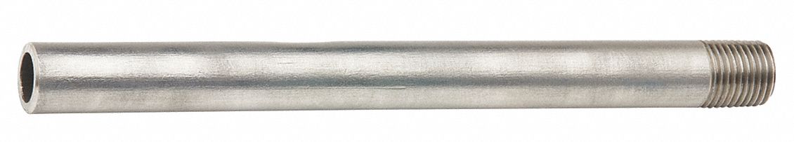 Nipple: 316 Stainless Steel, 1/4 in Nominal Pipe Size, 2 1/2 in Overall Lg, Threaded on One End