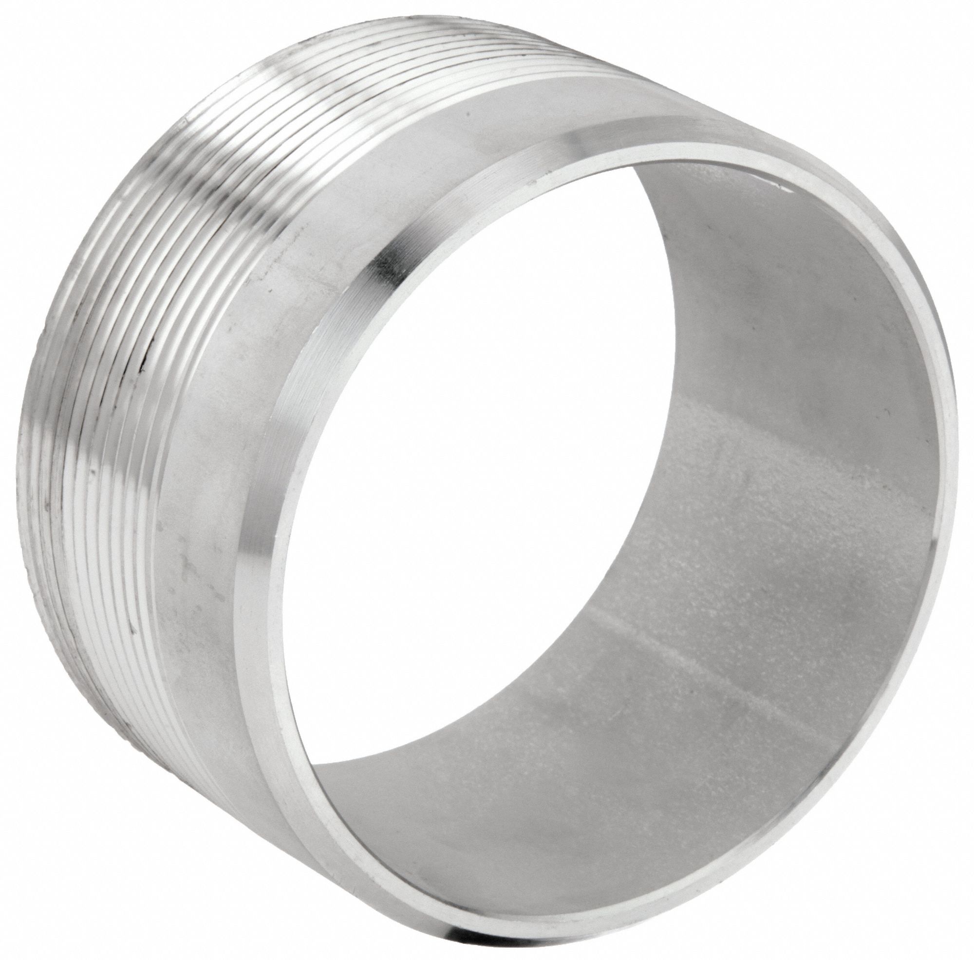 Nipple: 316 Stainless Steel, 4 in Nominal Pipe Size, 2 1/2 in Overall Lg, Threaded on One End