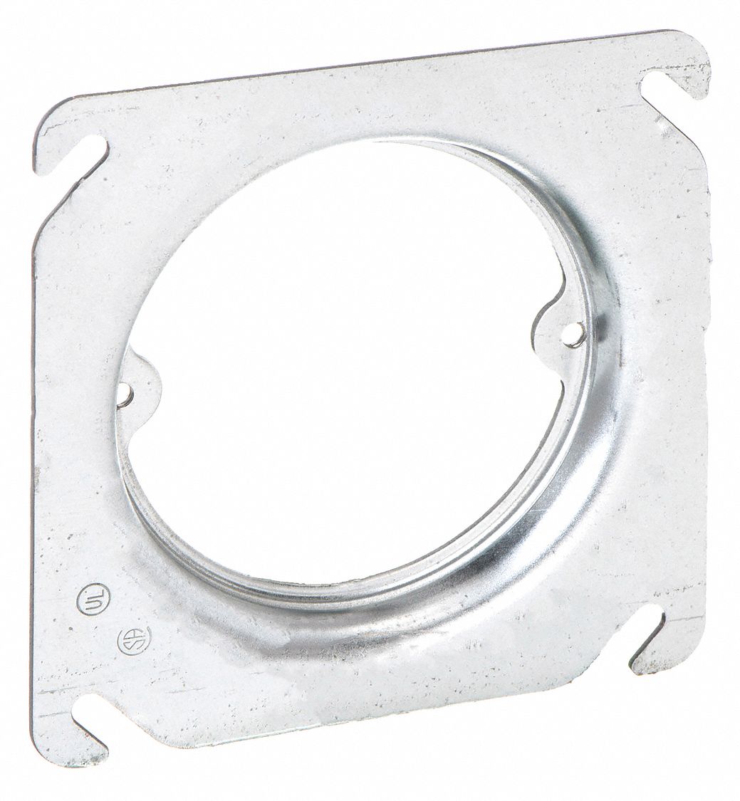 PLASTER RING, ½ IN RAISED H, STEEL, 0.5 IN OVERALL L, 4 IN OVERALL W, 0.5 IN OVERALL DP