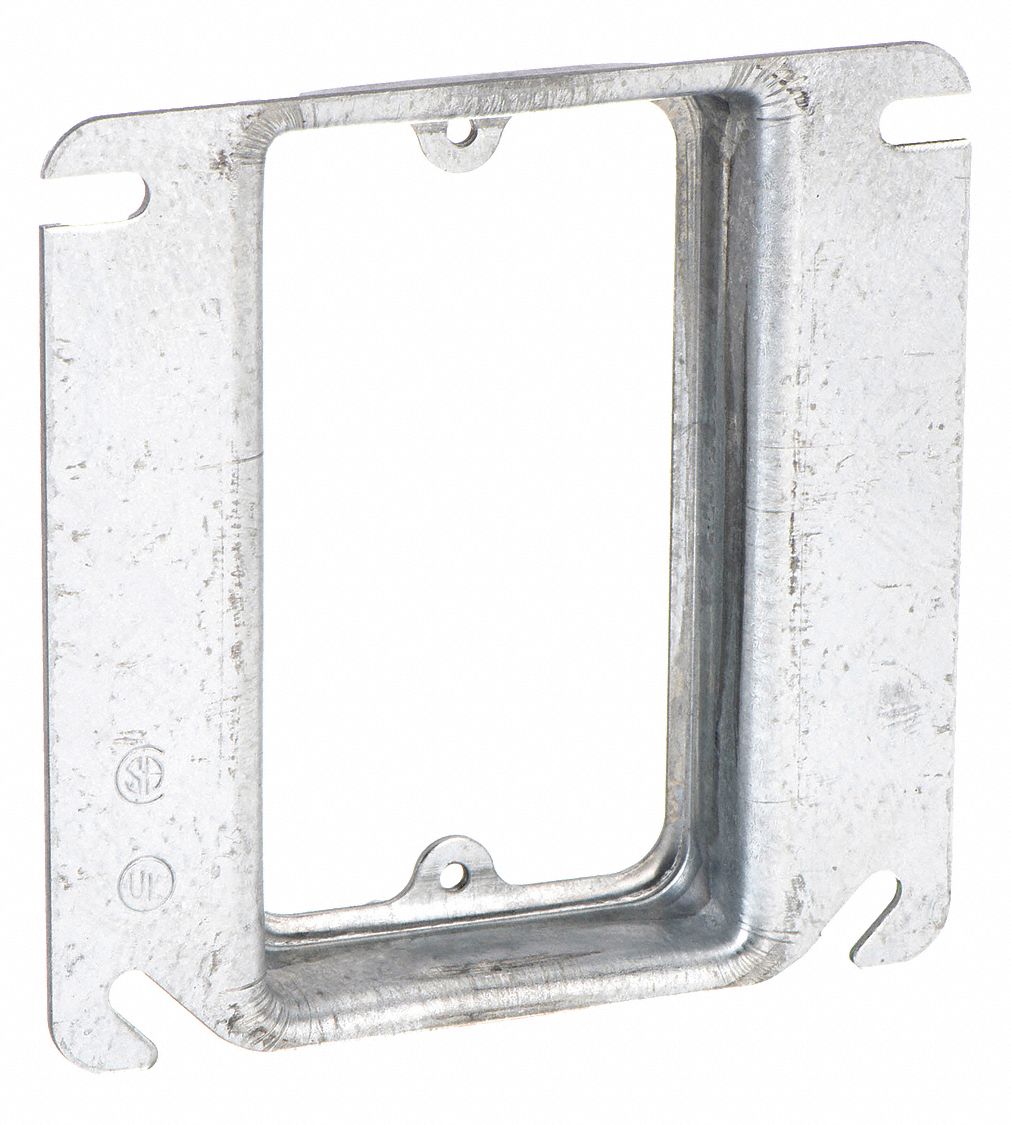 PLASTER RING, ¾ IN RAISED H, STEEL, ¾ IN OVERALL L, 4 IN OVERALL W, ¾ IN OVERALL DP