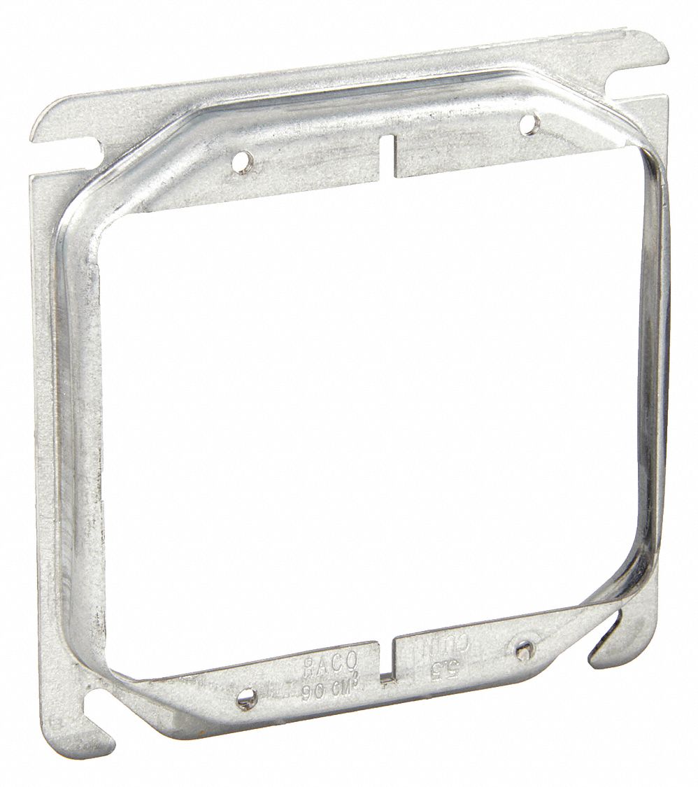 PLASTER RING, ½ IN RAISED H, STEEL, 0.5 IN OVERALL L, 4 IN OVERALL W