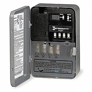 timer intermatic electronic grainger 120vac voltage amps channels hr operation mode number close