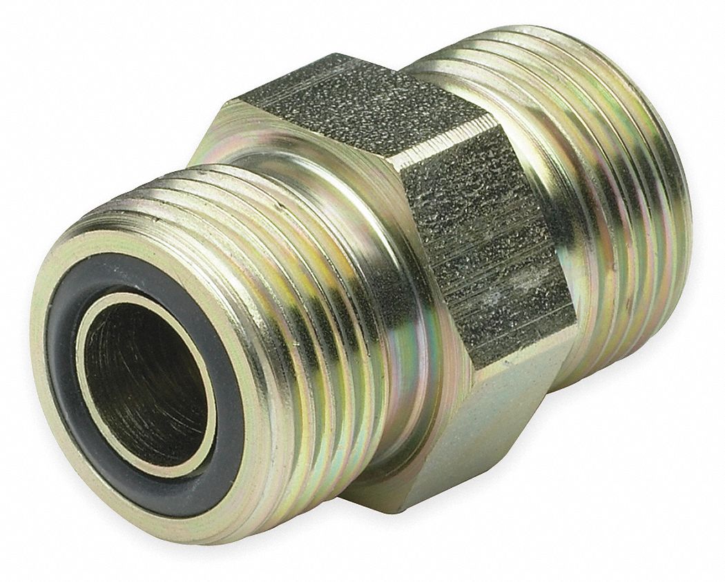 TUBE FITTING/ADAPTER, HLO SERIES, STEEL, STRAIGHT, 1.95 IN L, 6,000 PSI, MALE O-RING FACE SEAL TO MALE O-RING FACE SEAL