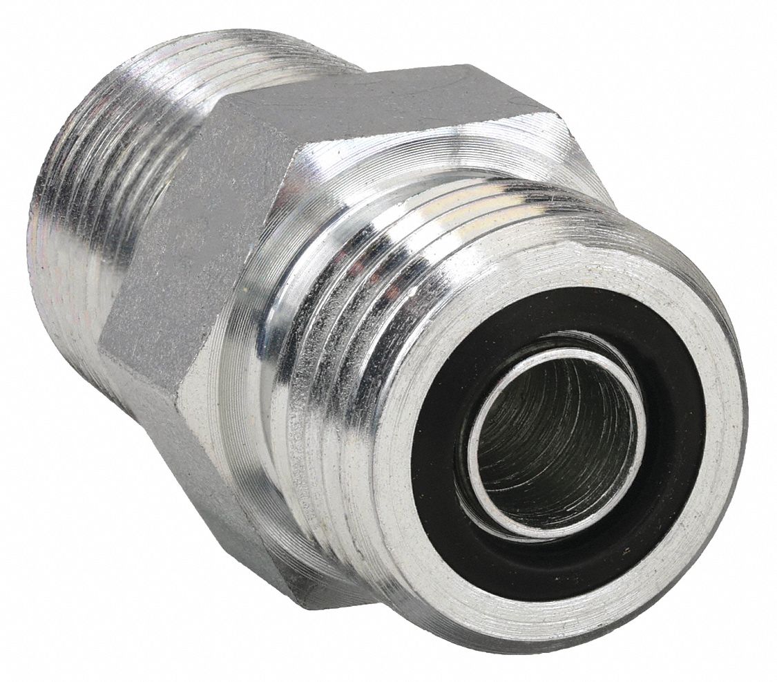 MALE CONNECTOR: STRAIGHT ADAPTER, MALE O-RING FACE SEAL X MNPTF, FOR ⅜ IN TUBE OD, 6,000 PSI