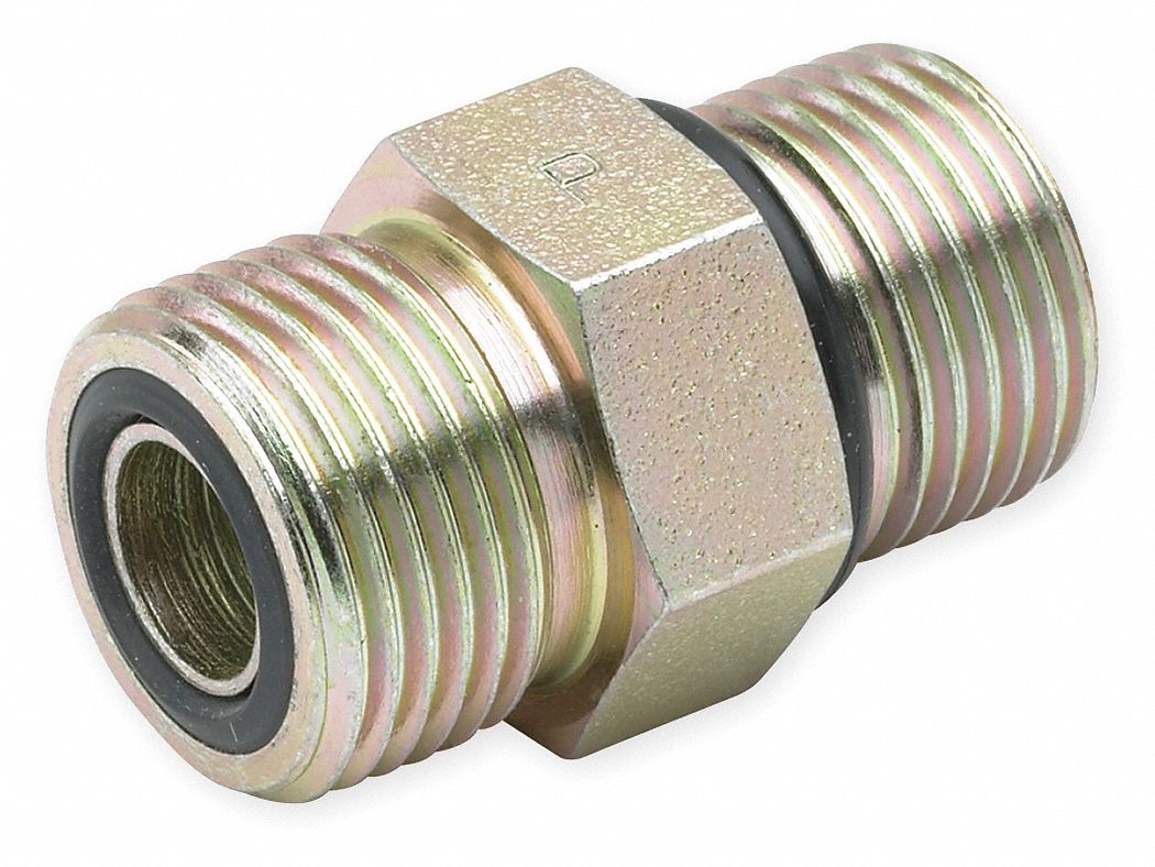 Compression Tube Connector: 9/16-18 Thread, Compression x Straight Thread  O-Ring