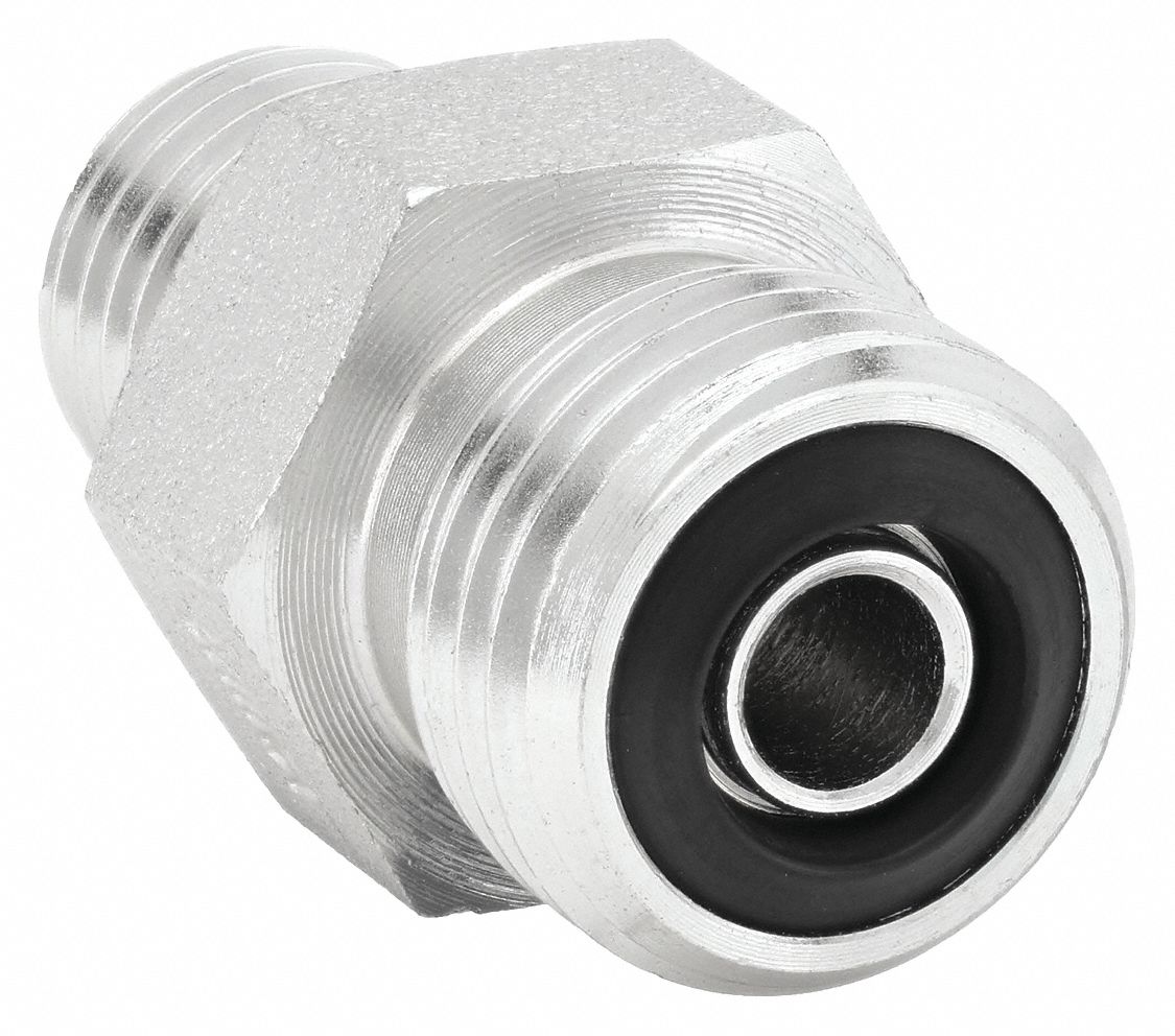 STRAIGHT THREAD CONNECTOR: STRAIGHT ADAPTER, MALE O-RING FACE SEAL X MALE SAE-ORB, ¼ IN PIPE