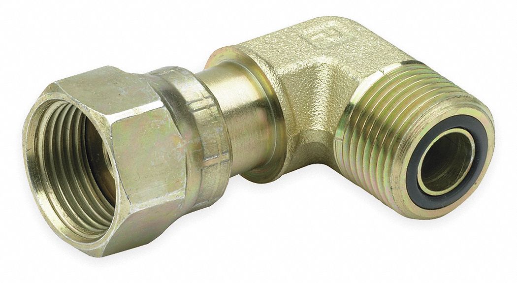 TUBE FITTING/ADAPTER, CLO SERIES, STEEL, 90 ° , 6,000 PSI, MALE O-RING FACE SEAL TO FEMALE O-RING FACE SEAL SWIVEL