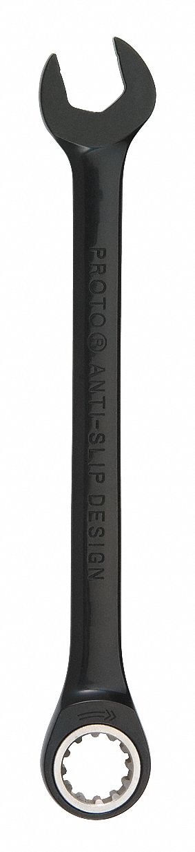COMBINATION WRENCH, ALLOY STEEL, BLACK CHROME, 19 MM HEAD SIZE, 9¾ IN OVERALL L, OFFSET