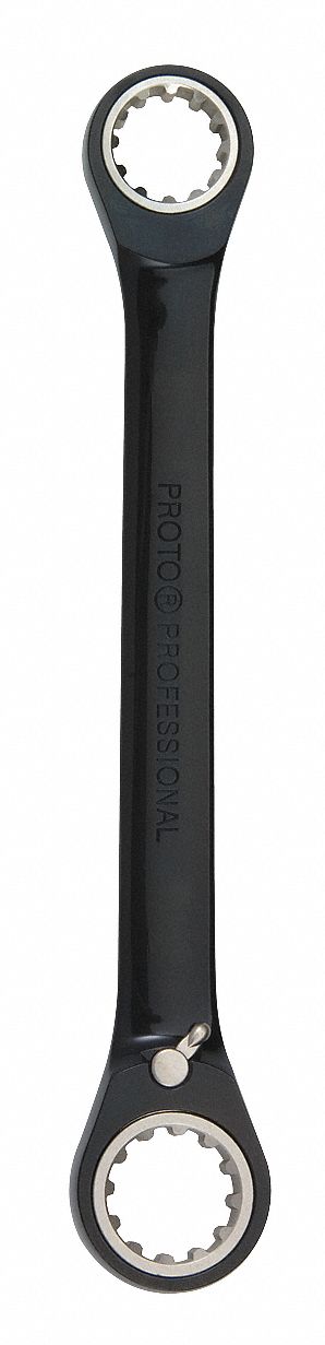 BOX END WRENCH, BLACK CHROME, 7/32 IN/9/32 IN HEAD SIZE, 4½ IN OVERALL L, STANDARD, REVERSING