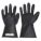 ELECTRICAL INSULATING GLOVES,500V AC/750V DC, 11 IN L, STRAIGHT CUFF, BLK, TYPE I