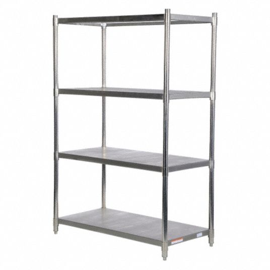 Solid Stainless Steel Shelving - 48 x 24 x 72