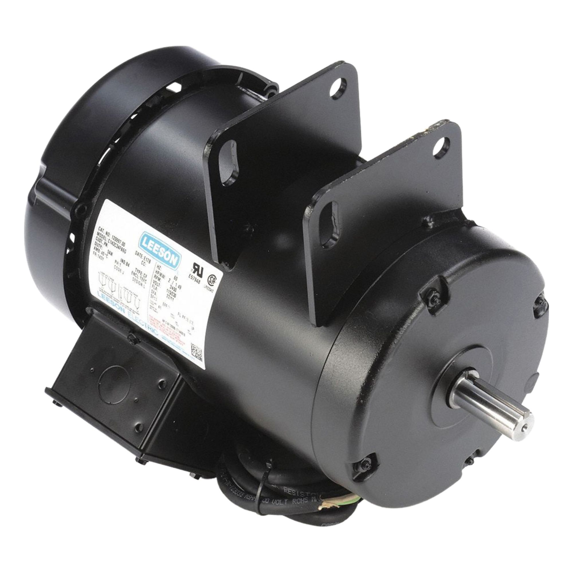 Table Saw Motor: Capacitor-Start, 2 hp Horsepower, 3, 450 RPM RPM, 115/230V AC, CWSE, TEFC
