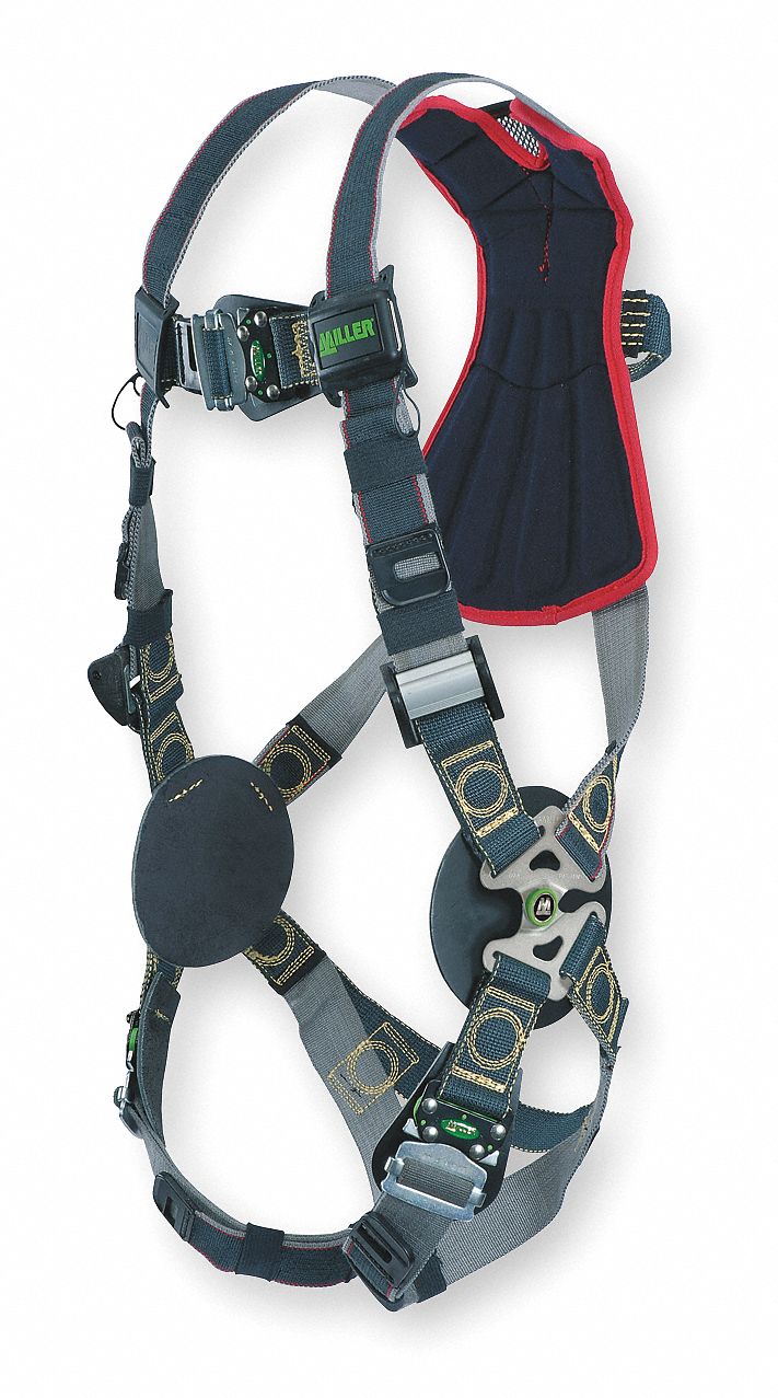 Full Body Harness: Arc Flash, Vest Harness, Quick-Connect / Quick-Connect, Cam, L/XL, Padded