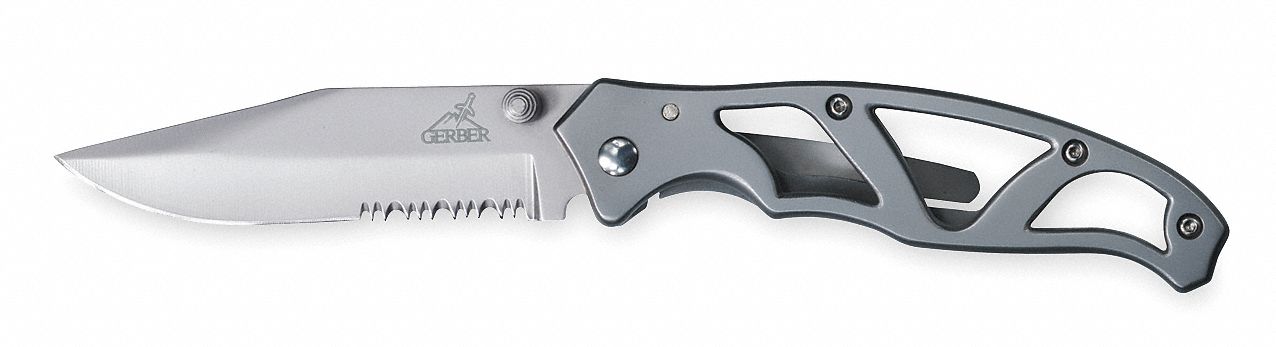 Folding Pocket Knife: 3 in Blade Lg, 4 in Closed Lg, 7 in Overall Lg, Stainless Steel