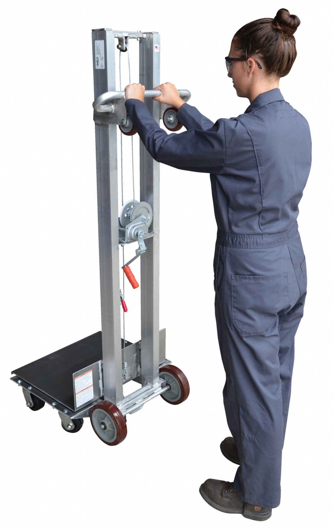 Grainger Approved Manual Lift Manual Push Platform Lift 400 Lb Load Capacity Lifting Height 0951