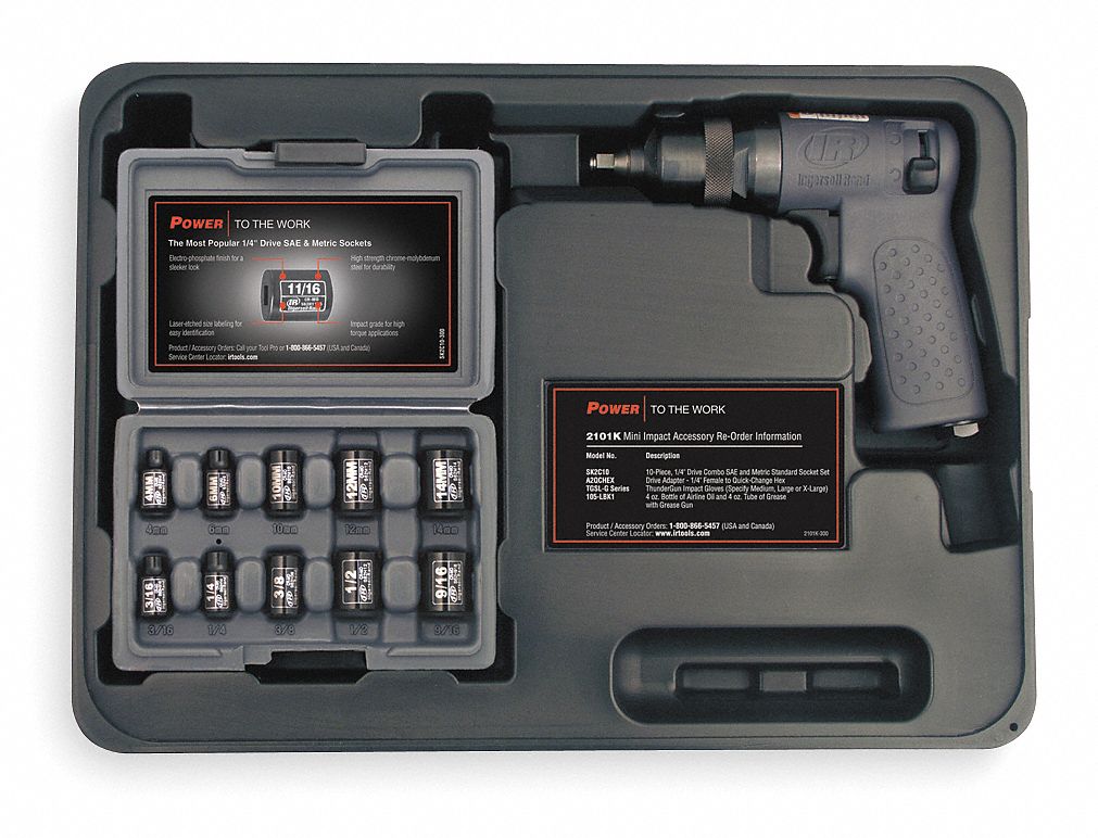 AIR IMPACT WRENCH KIT,1/4 IN.,14,500 RPM