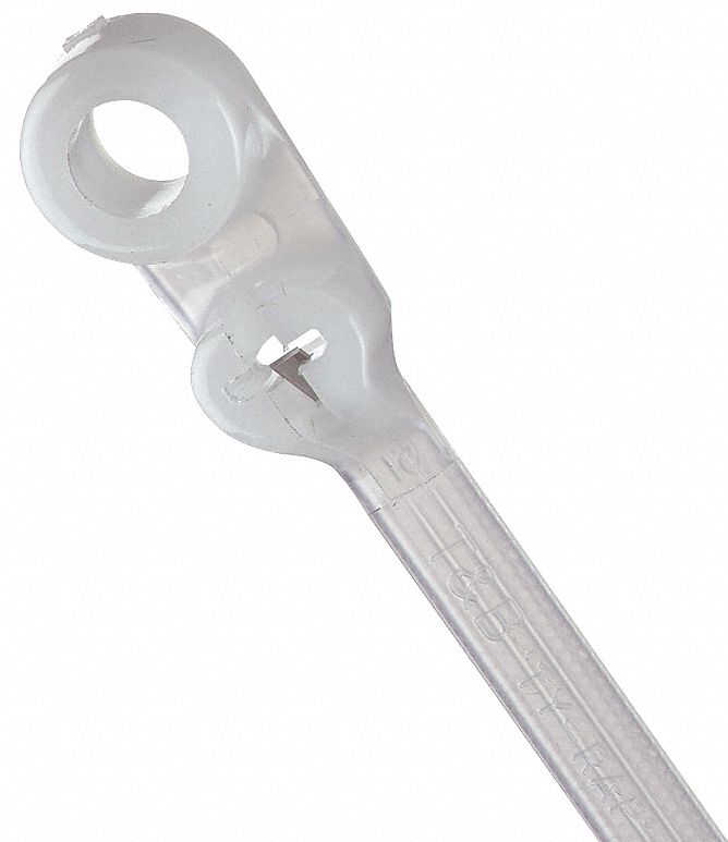 CABLE TIE, 8 IN L, 1¾ IN MAX BUNDLE, 0.19 IN W, NATURAL, MOUNTABLE, 1,000 PK