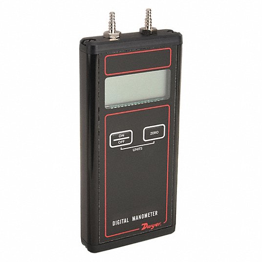 DWYER, 475-3-FM, 0 in wc to 200 in wc, Handheld Digital Manometer