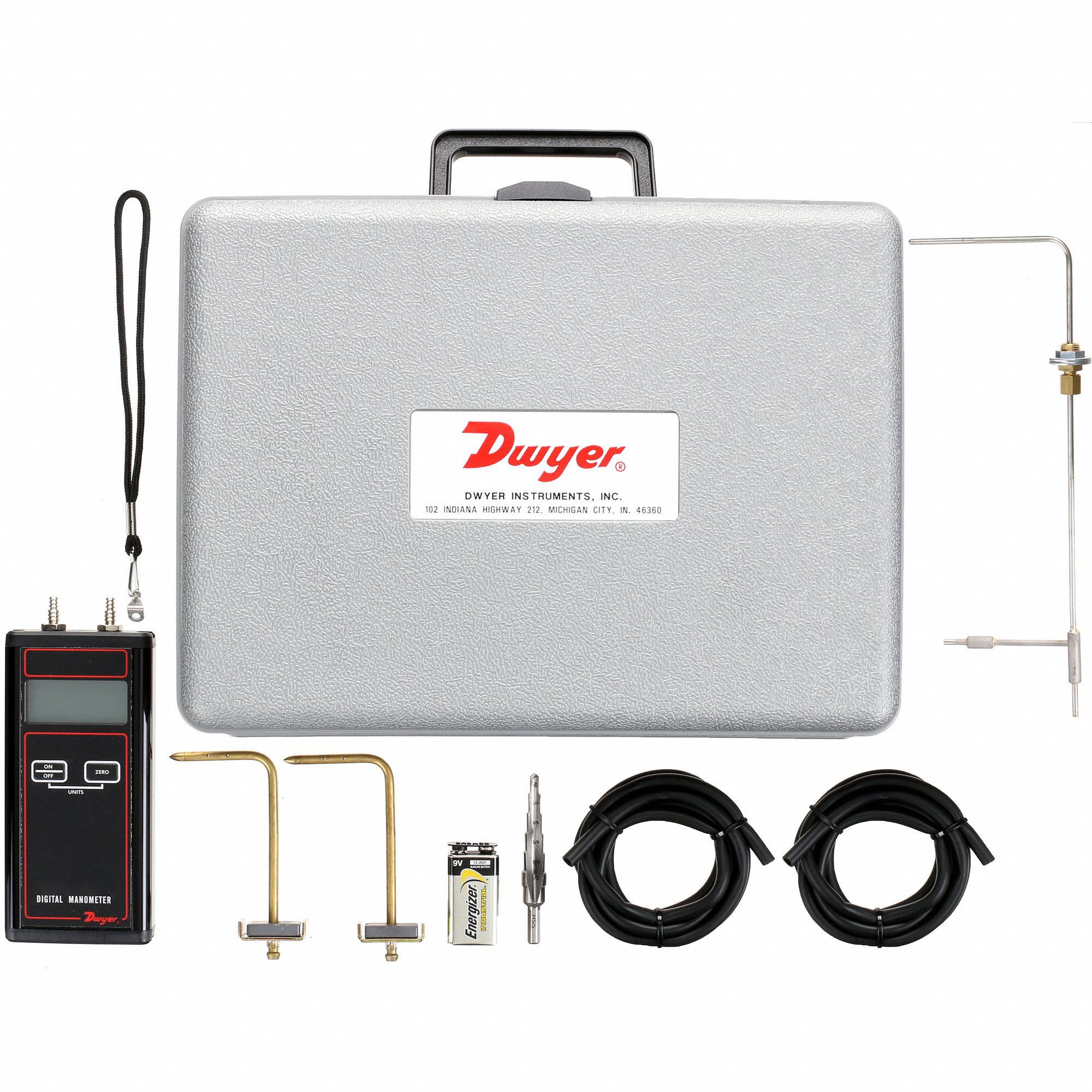 DWYER INSTRUMENTS Handheld Manometer Kit.0 to 20.00 In WC 1XFW54751