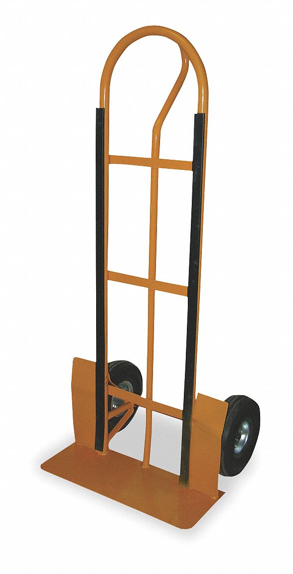 GENERAL PURPOSE HAND TRUCK, YELLOW, 19 IN D X 22 IN W X 52 IN H, 600 LB LOAD CAPACITY, P-HANDLE, FOR USE WITH WIRE-D