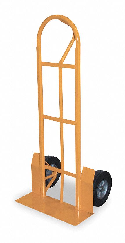 GENERAL PURPOSE HAND TRUCK, YELLOW, 19 IN D X 22 IN W X 52 IN H, 600 LB LOAD CAPACITY, P-HANDLE, FOR USE WITH WIRE-D
