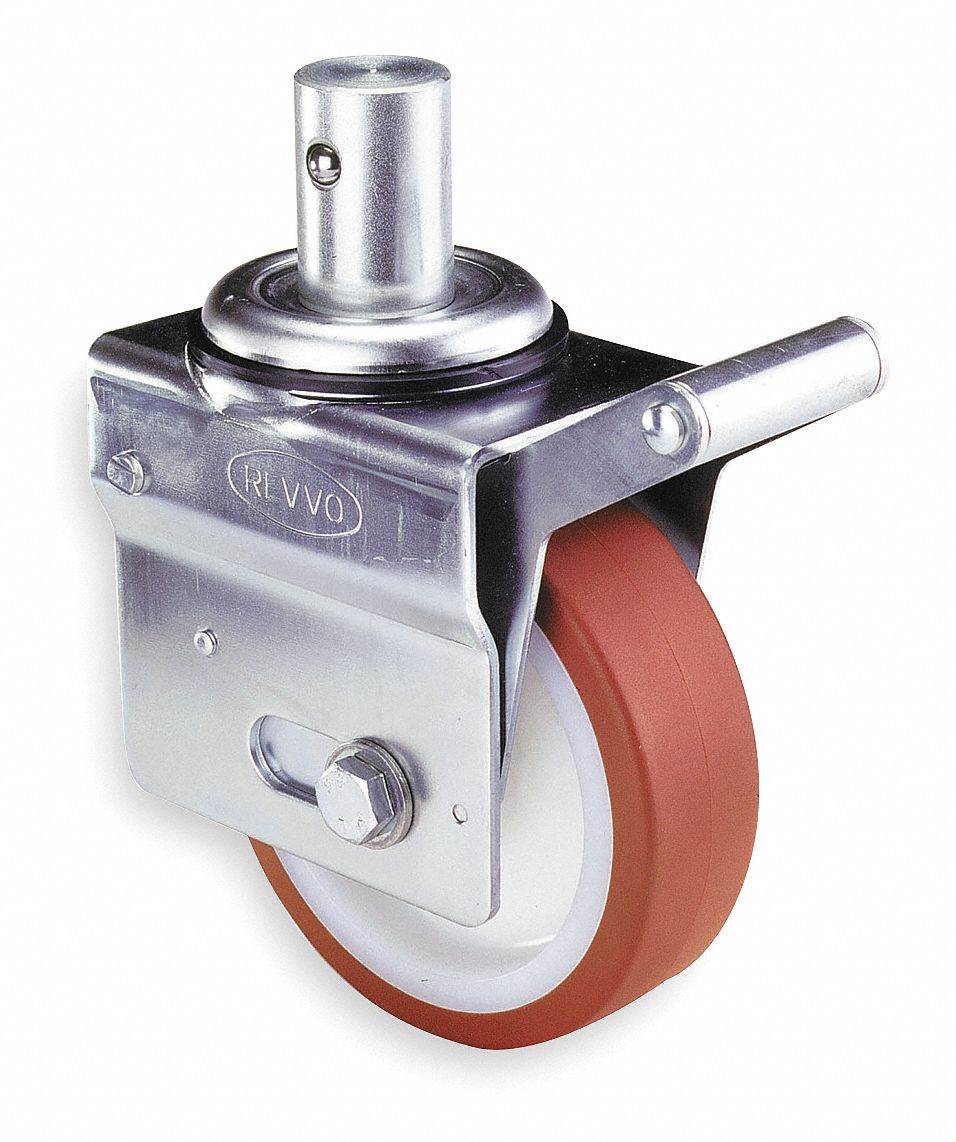 GRAINGER APPROVED TotalLocking BoltIn Stem Caster with Round Stems