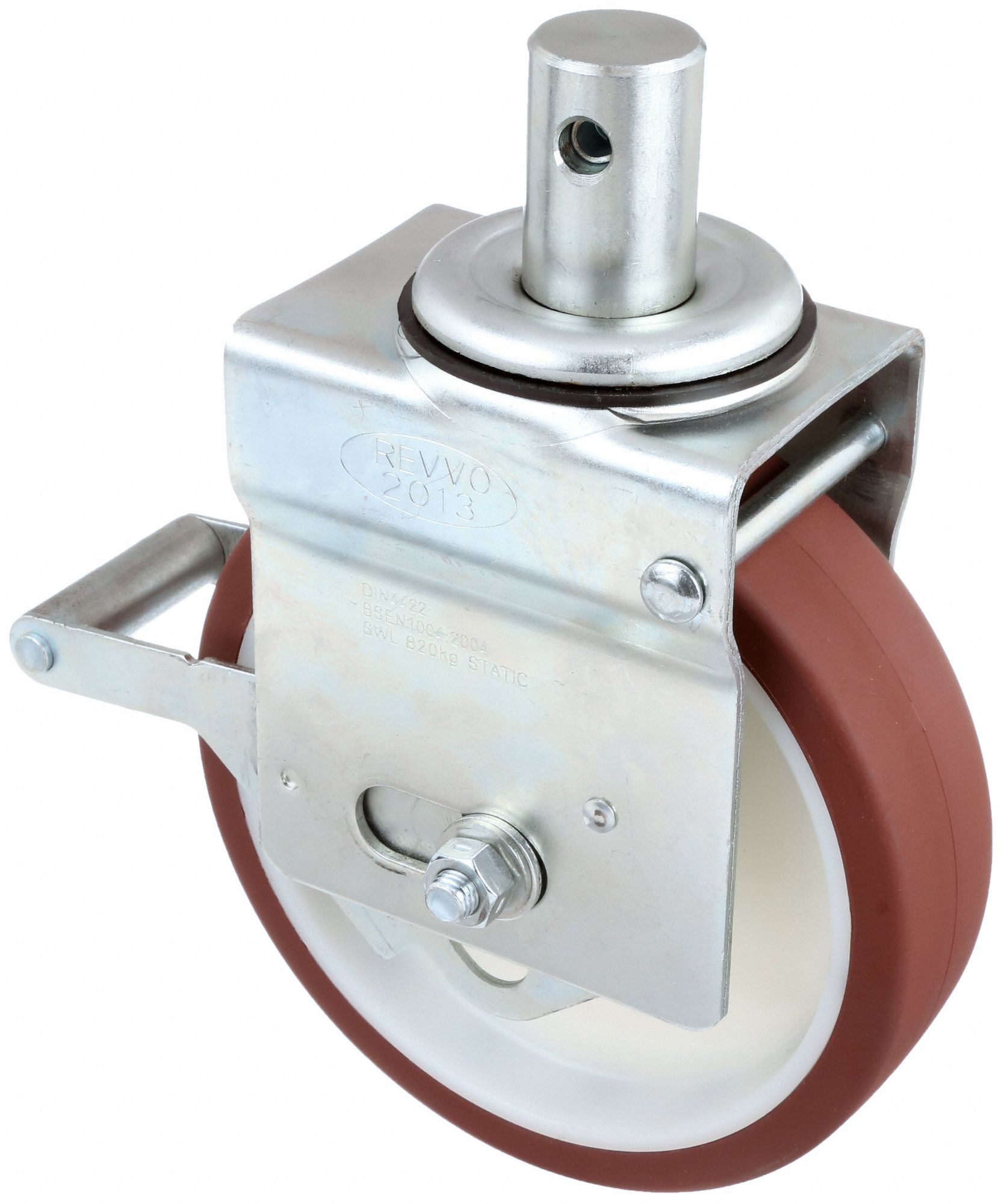 GRAINGER APPROVED TotalLocking BoltIn Stem Caster with Round Stem, 8