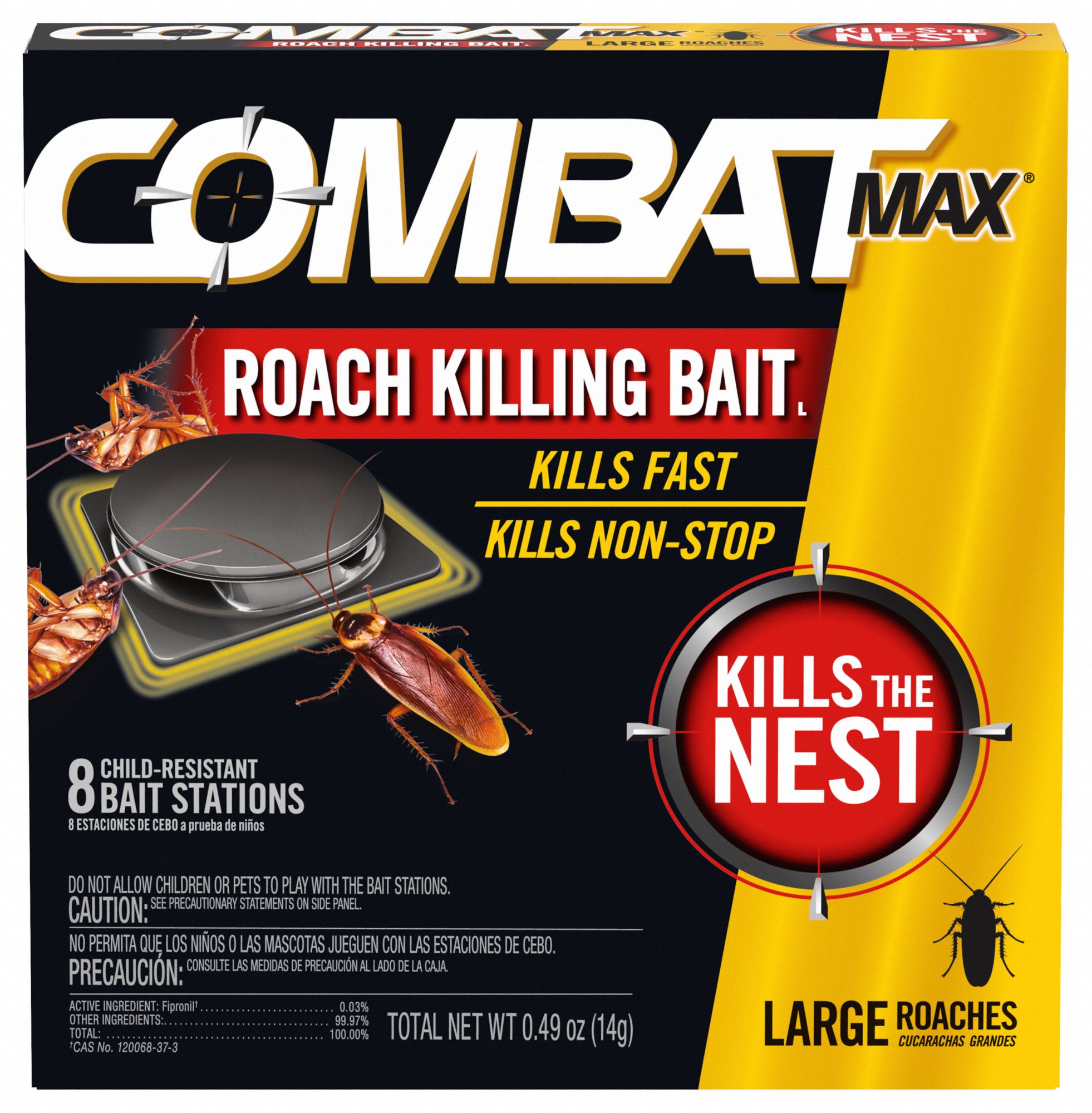 Roach Killer: Powder, Hydramethylon, DEET-Free, Indoor/Outdoor, 0.28 oz, Roaches, 96 PK