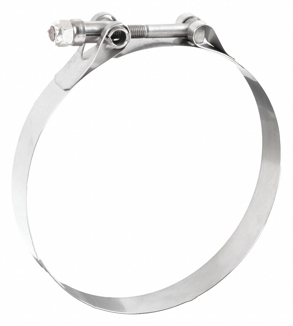 Hose Clamp: 301 Stainless Steel Band, 4 3/4 in – 5 1/16 in Dia., SAE # 475, 3/4 in Band Wd, 5 PK